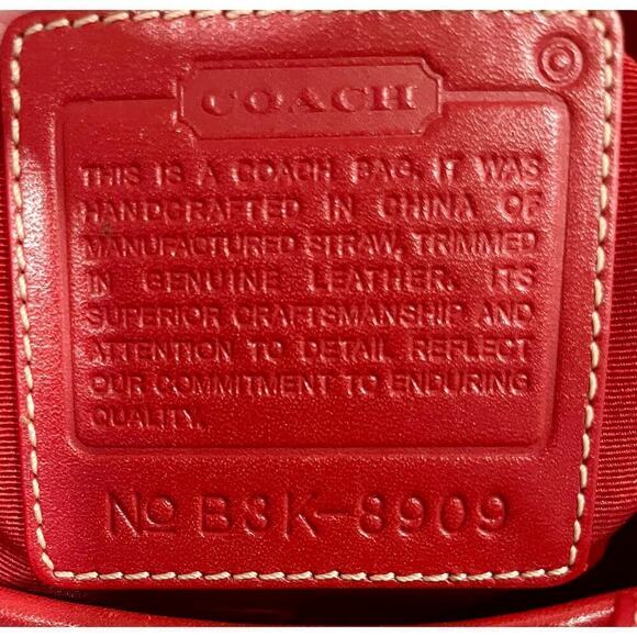 Vintage Coach 8909 Woven Straw Tote - Picture 15 of 16